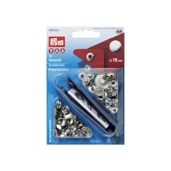 Bottoni pressione 15mm argento
