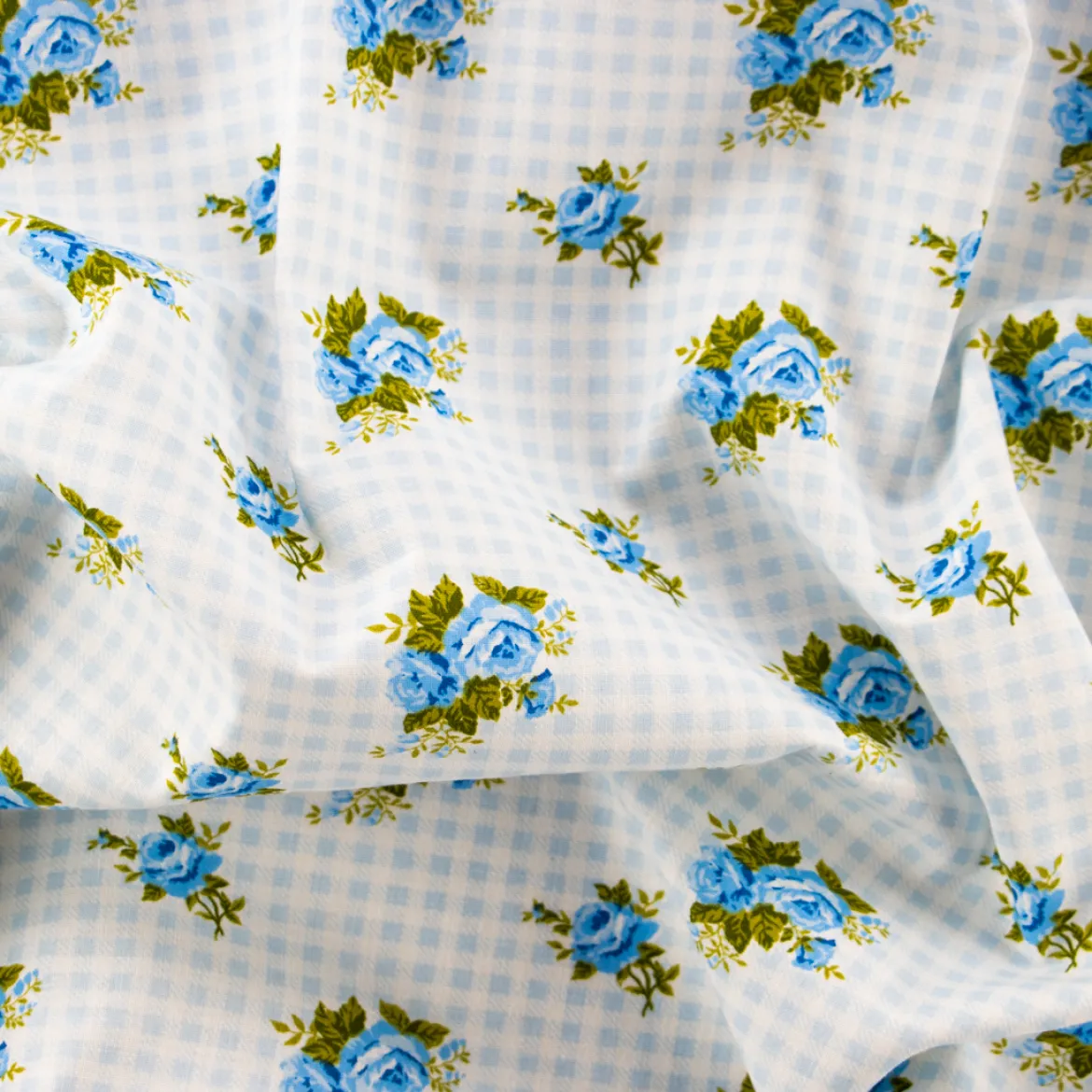 COTONE LEGGERO FIORI E QUADRI