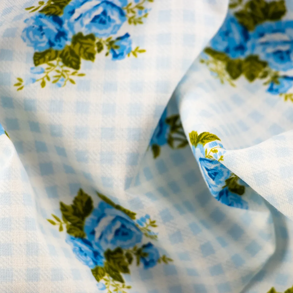 COTONE LEGGERO FIORI E QUADRI