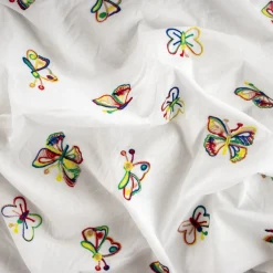 COTONE RICAMATO MAURA FARFALLE