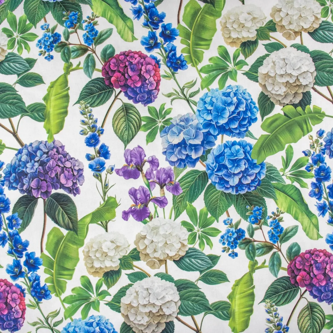 DRILL COTONE DIGITALE BLUE FLOWERS