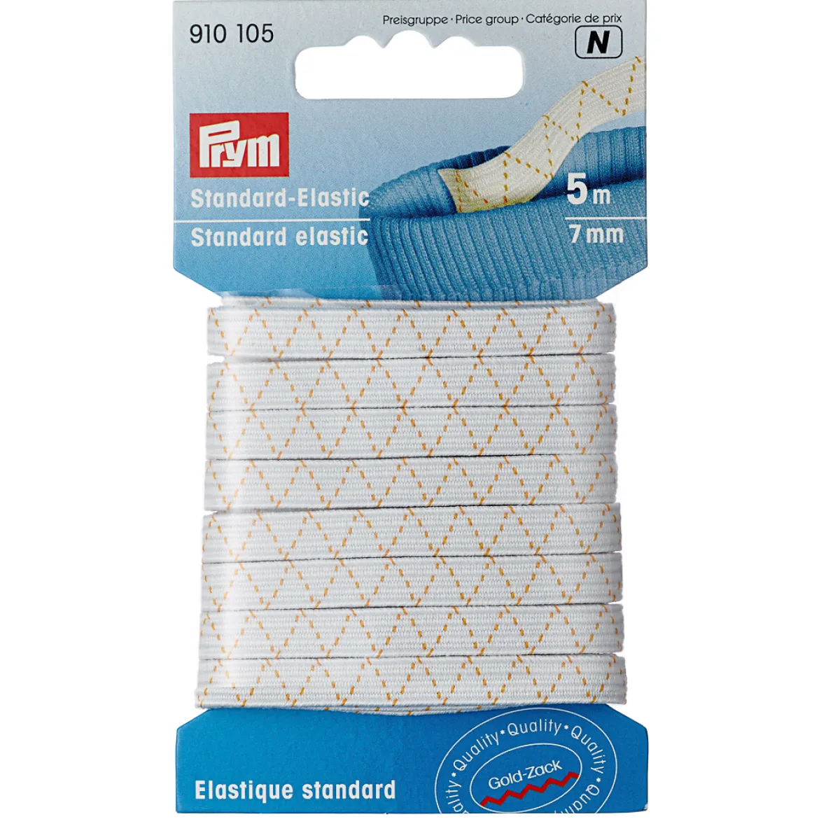 Elastico lavabile 7mm bianco 5 MT