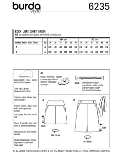 Gonna con Yoke -Tasche per hip yoke