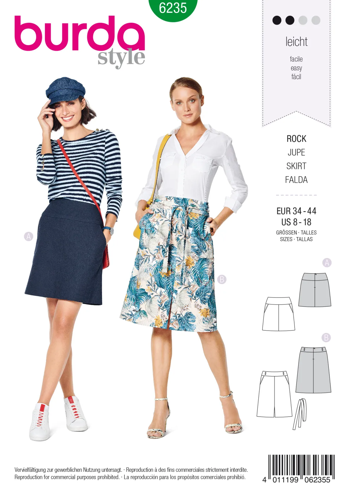 Gonna con Yoke -Tasche per hip yoke