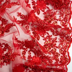 PIZZO RICAMATO PERLINE E PAILLETTES