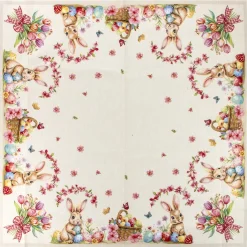 Tovaglia piazzata 100x100 Pasqua fiorita