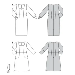 Vestito con scollo quadrato